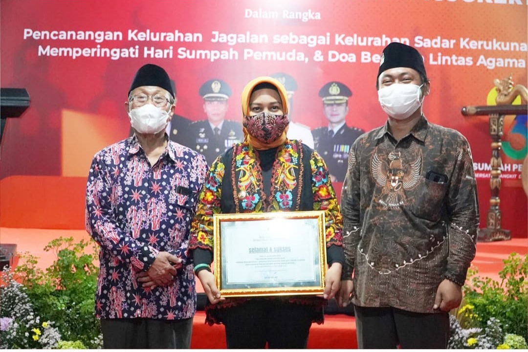Kelurahan Jagalan Sadar Kerukunan, Pemkot Mojokerto Terima Penghargaan Harmony Award