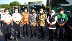 Gubernur Jawa Timur Launching Bus TransJatim Di Sidoarjo