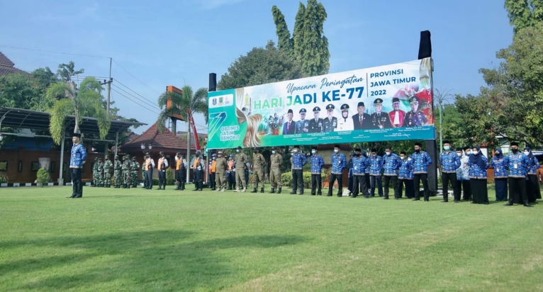 Oftimis Jatim Bangkit, Pemkot Mojokerto Laksanakan Upacara Hari Jadi ke-77 Jawa Timur