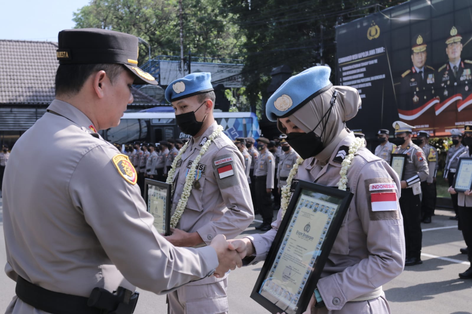 Harumkan Nama Indonesia Pada Misi Perdamaian Dunia, Personel Polresta Malang Terima Penghargaan
