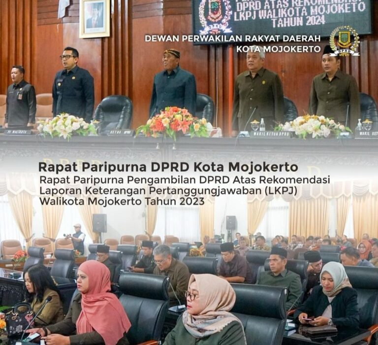 Ketua DPRD Kota Mojokerto Bacakan Rekomendasi Terhadap LKPJ Wali Kota Tahun Anggaran 2023 Terkait Bidang Kepemudaan, Keolahragaan dan Pariwisata