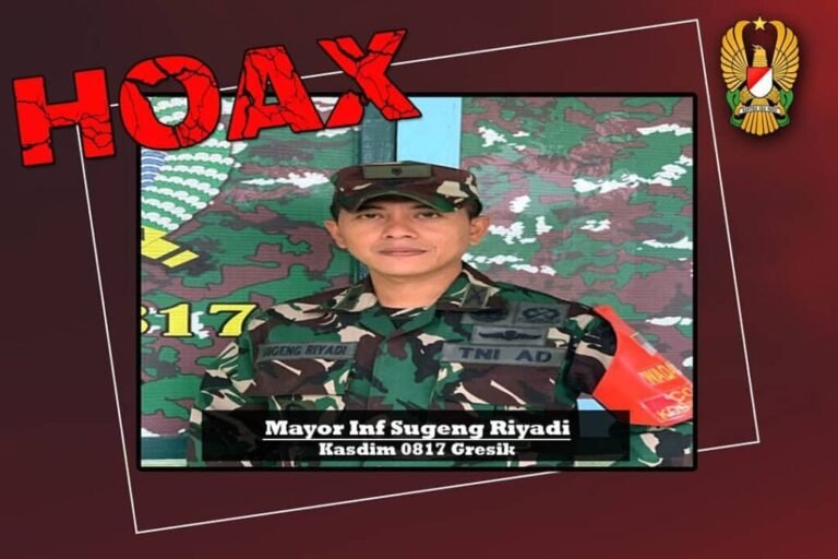 Berita Kasdim 0817/Gresik Meninggal Karena Vaksin Covid 19 adalah Hoax