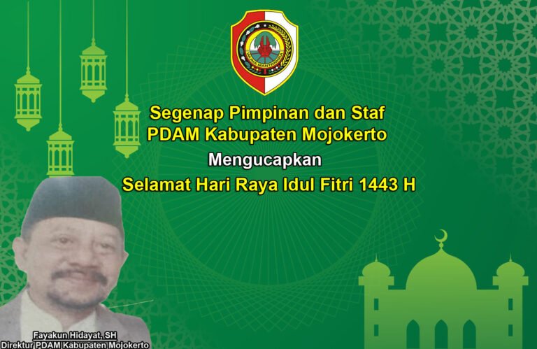 Seganap Pimpinan dan Staf PDAM Kabupaten Mojokerto Mengucapkan Selamat Hari Raya Idul Fitri 1433 H