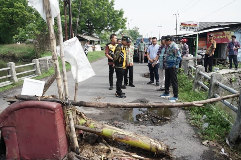 Wabup Sidoarjo H. Subandi Sidak Jembatan Rusak di Desa Prasung, Instruksikan Dinas PUBMSDA Segera Perbaiki