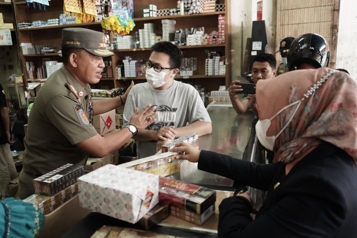 Tim Gabungan Kembali Lakukan Operasi Pemberantasan Rokok Ilegal Di Kota Mojokerto