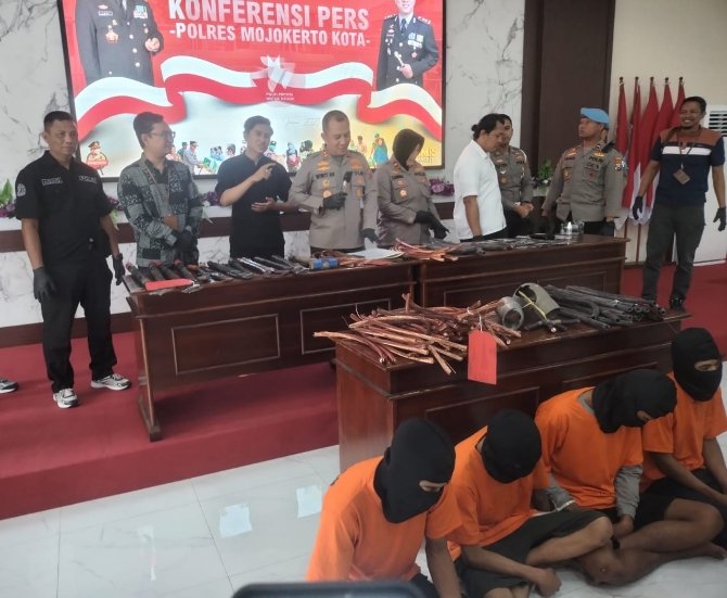 Polresta Mojokerto Berhasil Bongkar Sindikat Pencuri Kabel PLN, Inilah Upaya PLN Lindungi Instalasinya