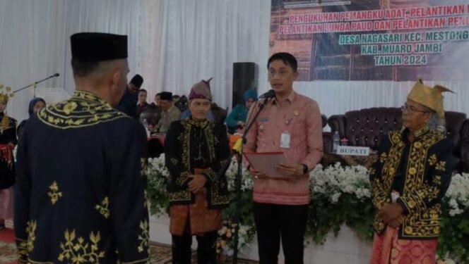 
					Pj Bupati Muaro Jambi Menghadiri Pengukuhan Lembaga Adat Desa Nagasari Mestong