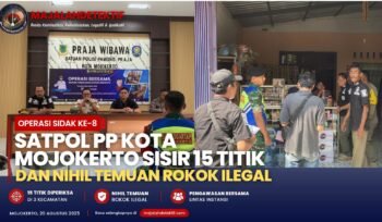 Operasi Sidak ke-8, Satpol PP Kota Mojokerto Sisir 15 Titik dan Nihil Temuan Rokok Ilegal