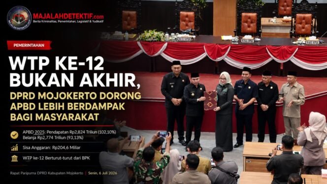 
					WTP ke-12 Bukan Akhir, DPRD Mojokerto Dorong APBD Lebih Berdampak bagi Masyarakat