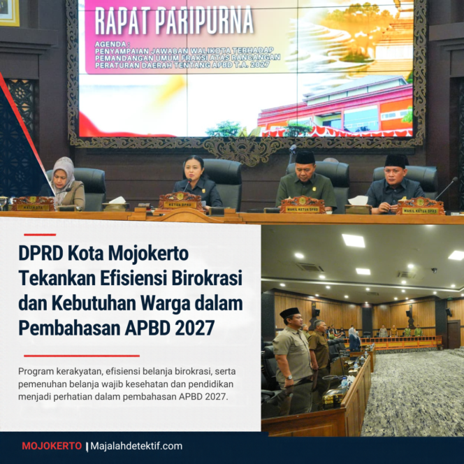 
					DPRD Kota Mojokerto Tekankan Efisiensi Birokrasi dan Kebutuhan Warga dalam Pembahasan APBD 2027
